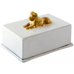 Astier de Villatte Boxes & Ornaments<Gilded Lion Butter Dish