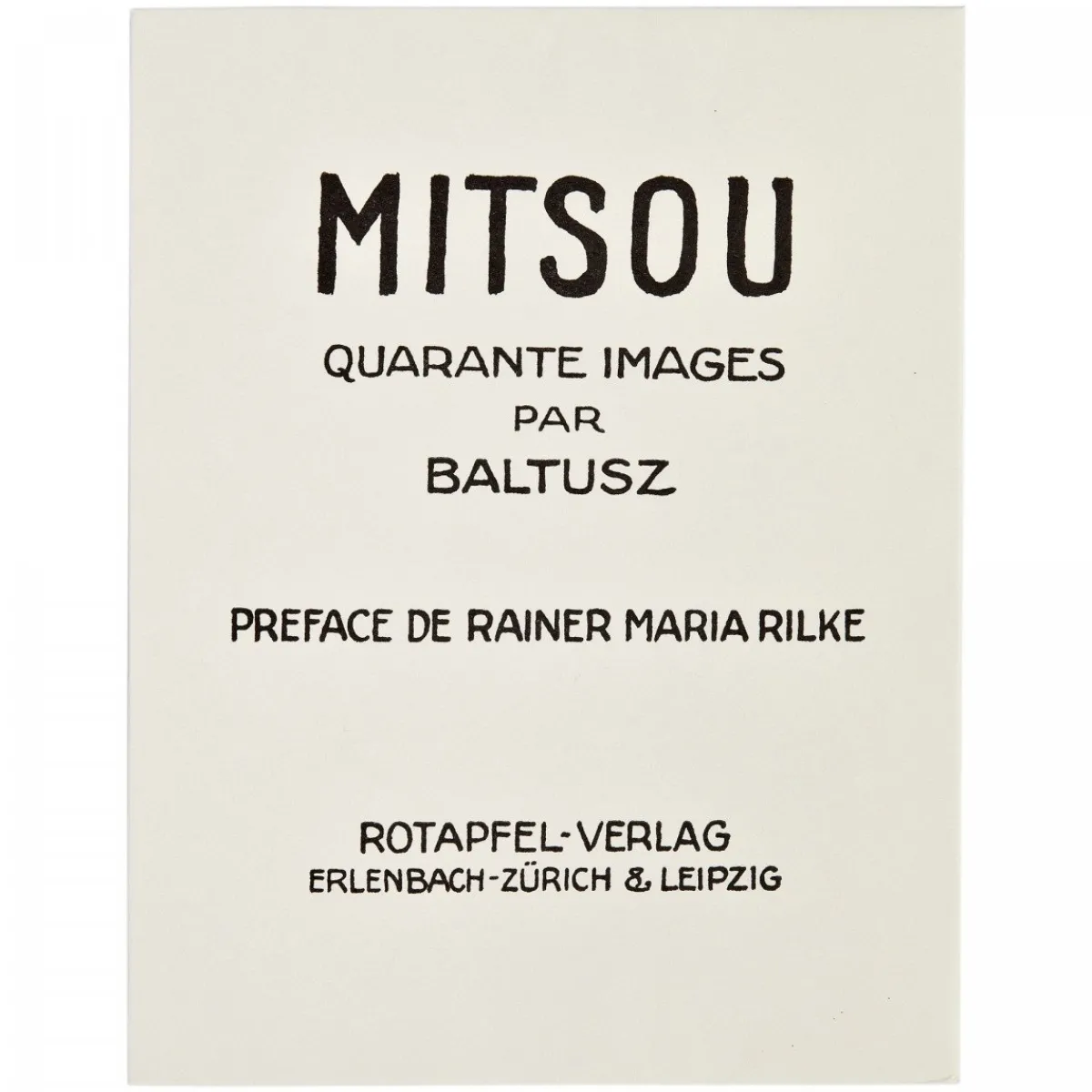 Astier de Villatte Books<Mitsou, Balthus
