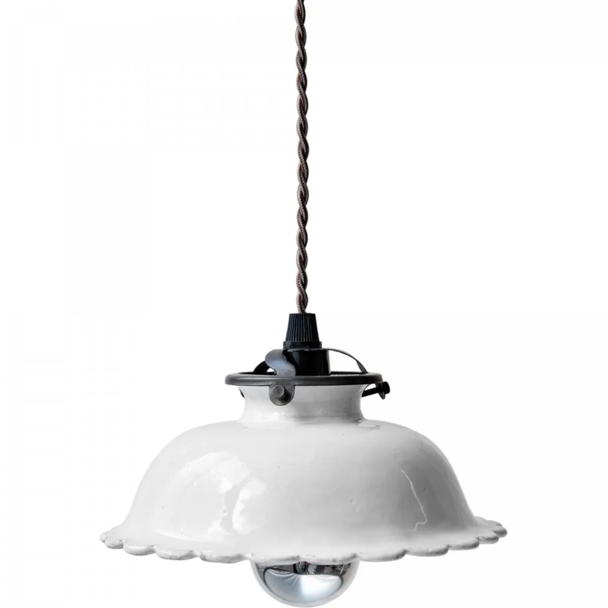 Astier de Villatte Lamps<Small Daisy Pendant Light With Canopy